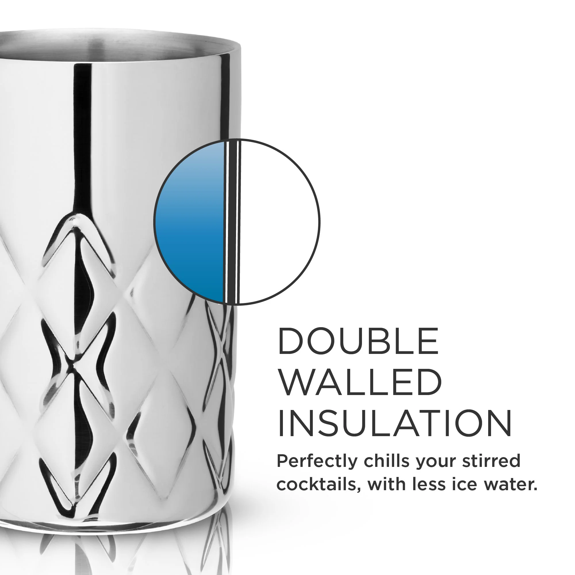 Admiral Stainless Steel Double-Walled Mixing Glass - Image 5