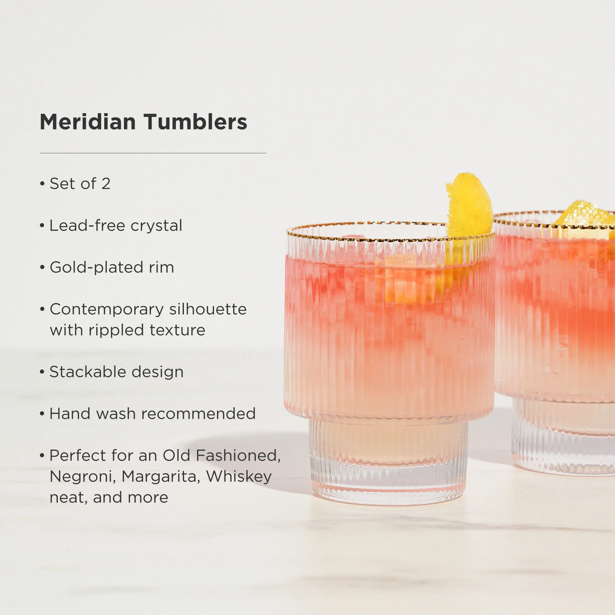 Meridian Crystal Tumblers Set of 2 - Image 5
