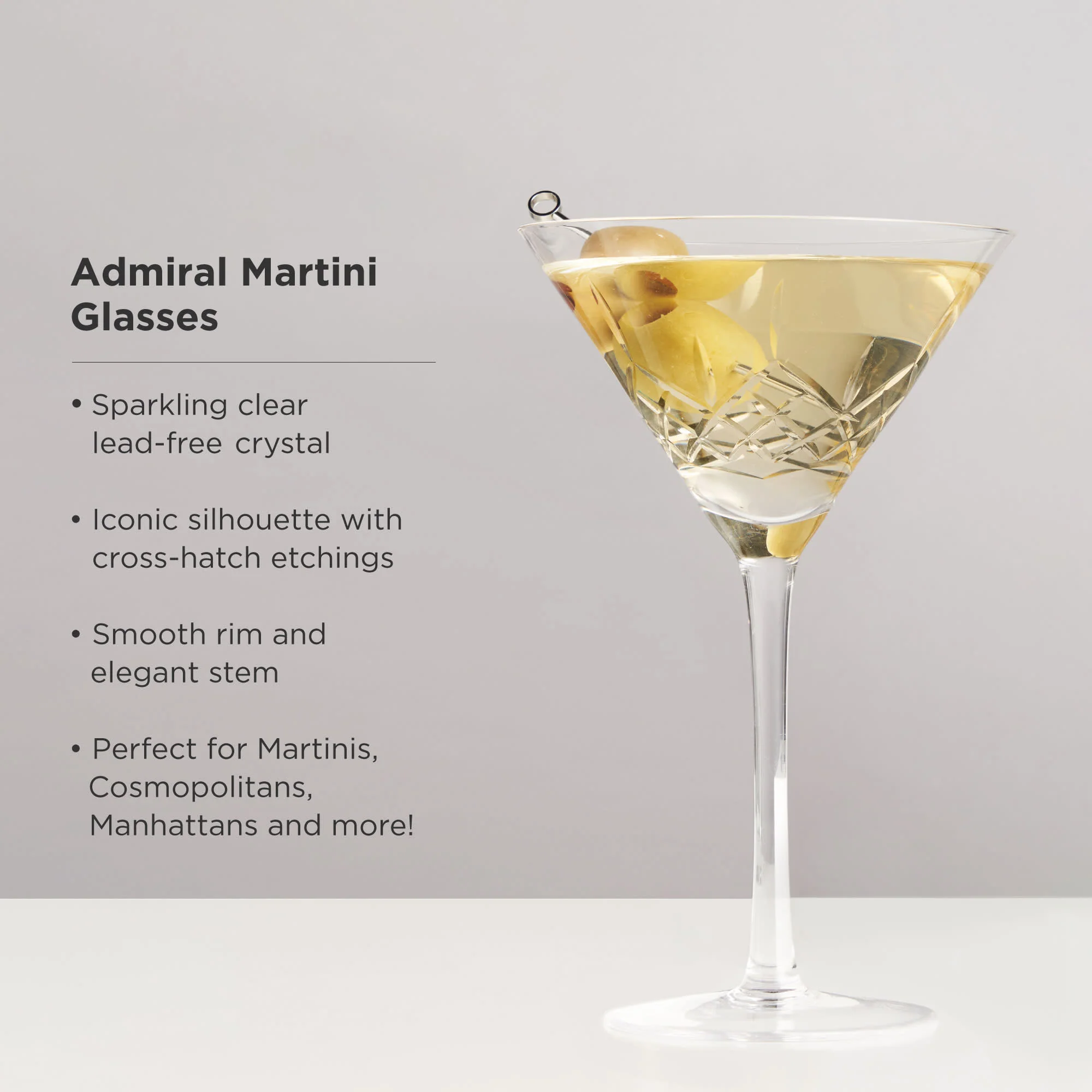 Admiral Crystal Martini Glasses - Image 5