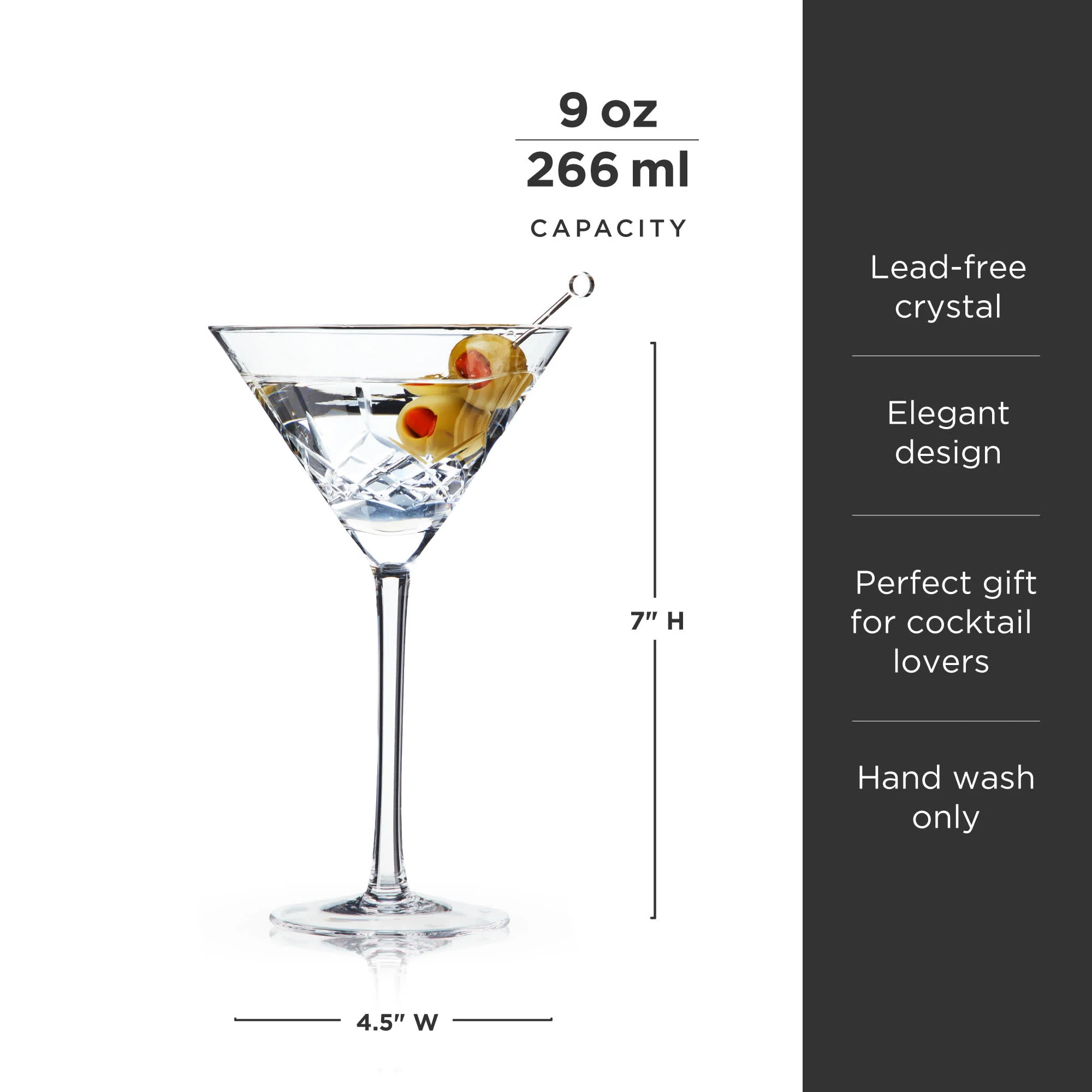 Admiral Crystal Martini Glasses - Image 6