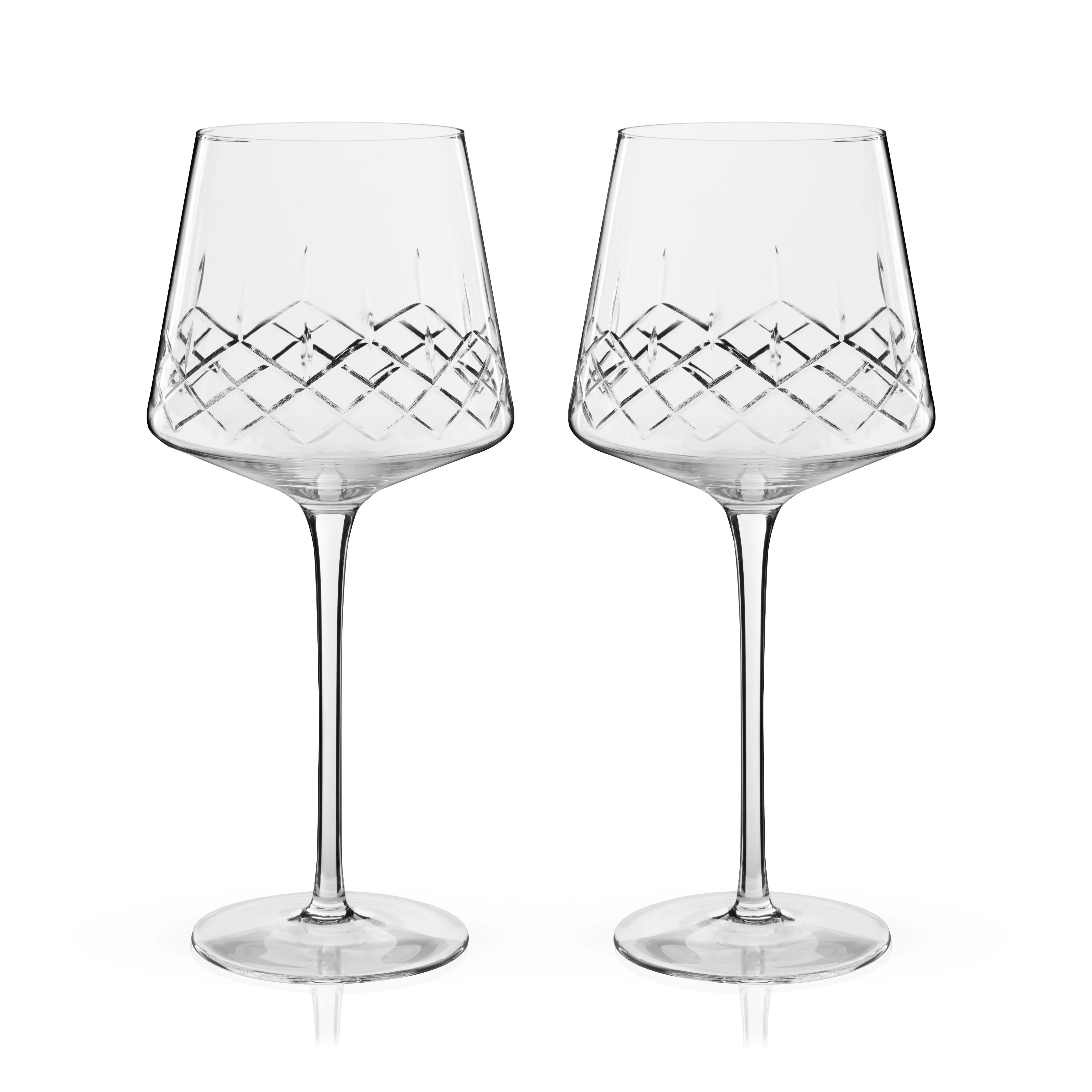 Admiral Crystal Burgundy Wine Glasses, Set of 2 - Image 4