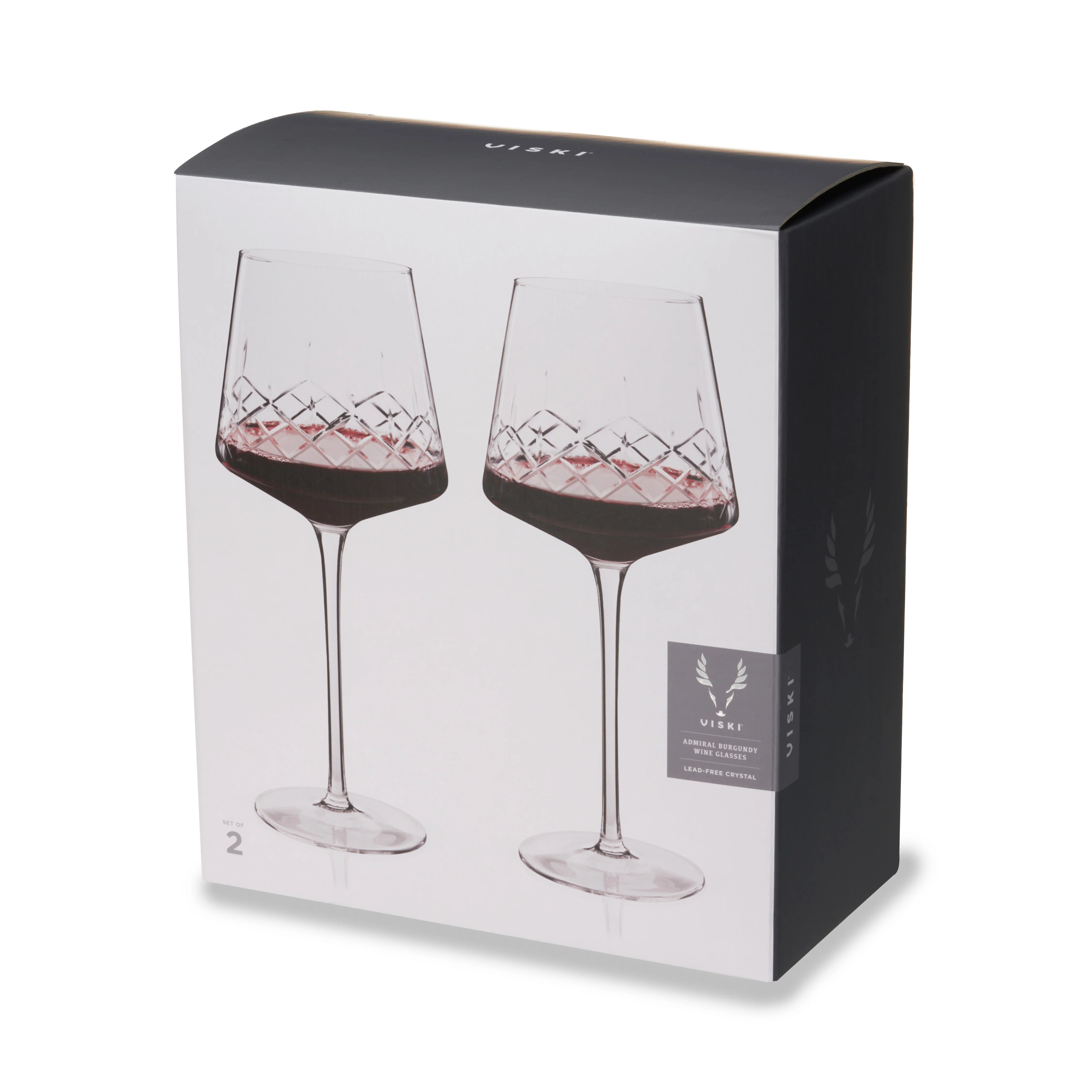 Admiral Crystal Burgundy Wine Glasses, Set of 2 - Image 7