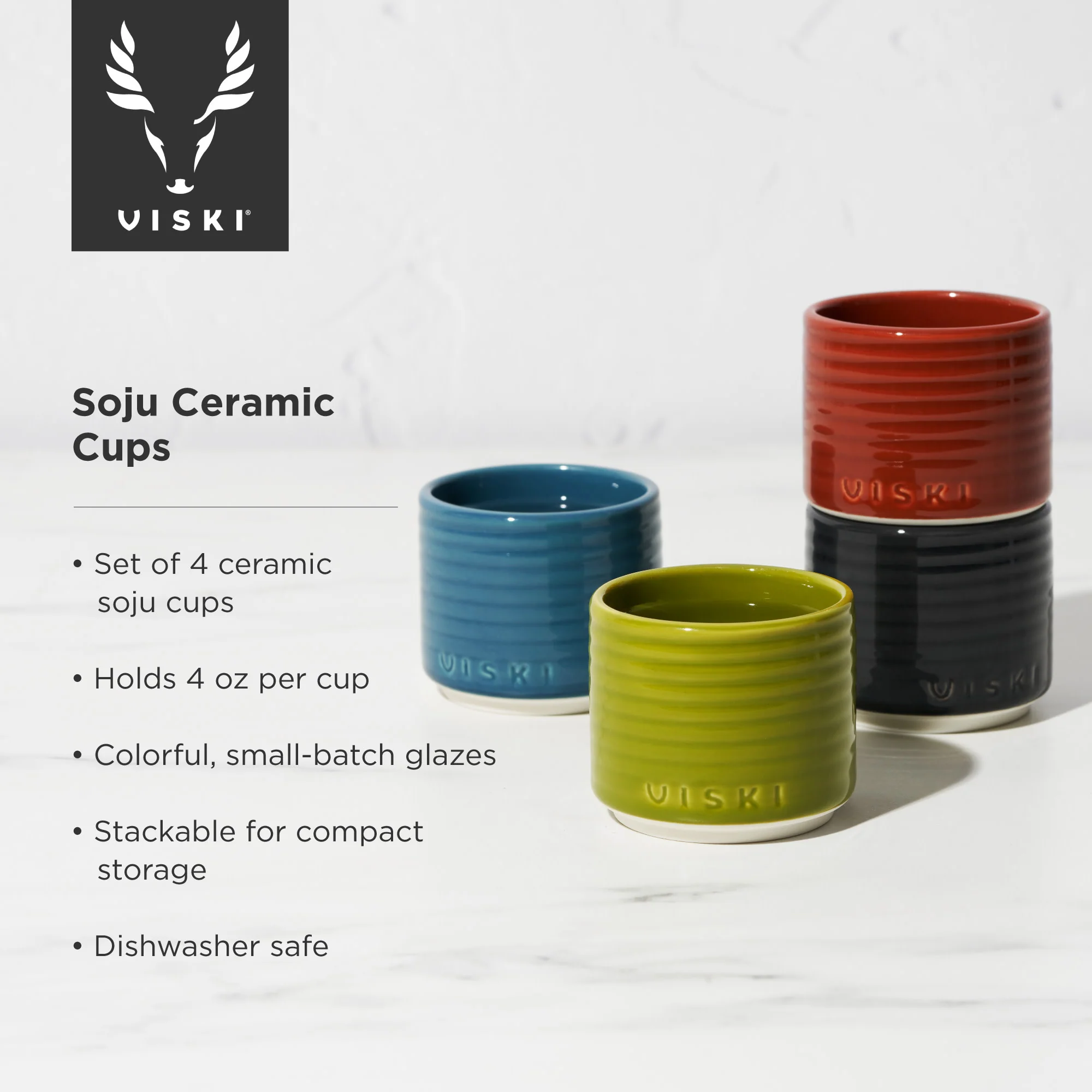 Soju Ceramic Cups, Set of 4 - Image 5