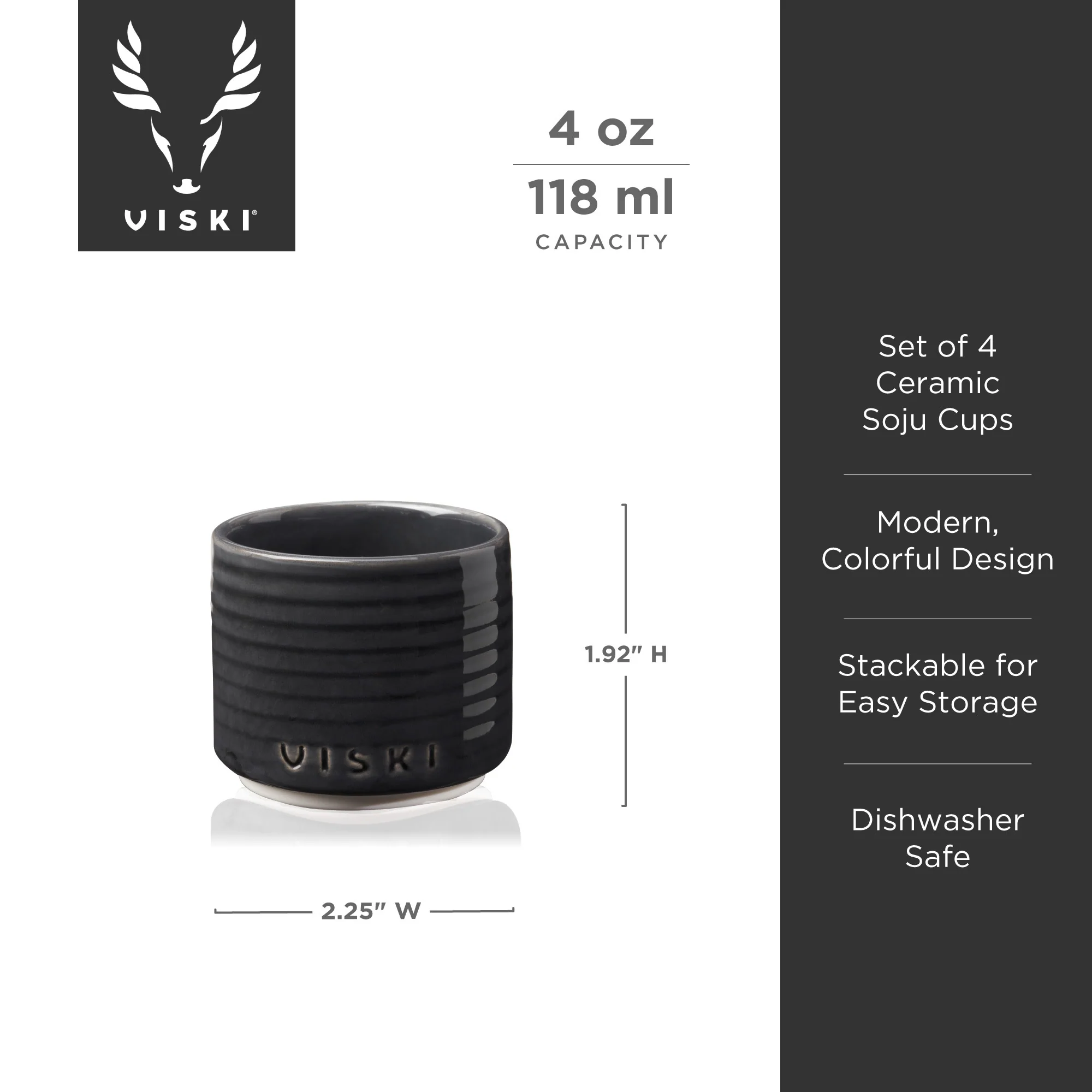 Soju Ceramic Cups, Set of 4 - Image 6