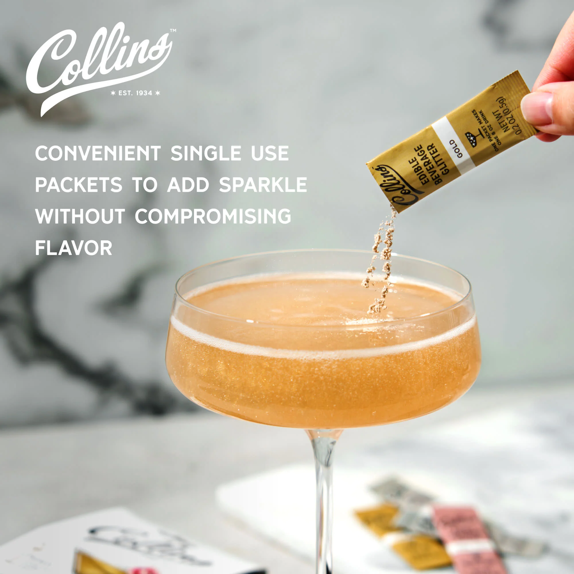 Cocktail Edible Glitter in Champagne Variety, 0.2 oz - Image 4