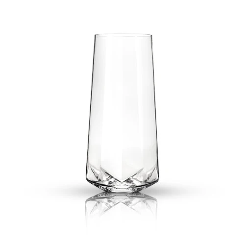 Seneca Faceted Crystal Stemless Champagne Flutes Set of 2 - Image 4