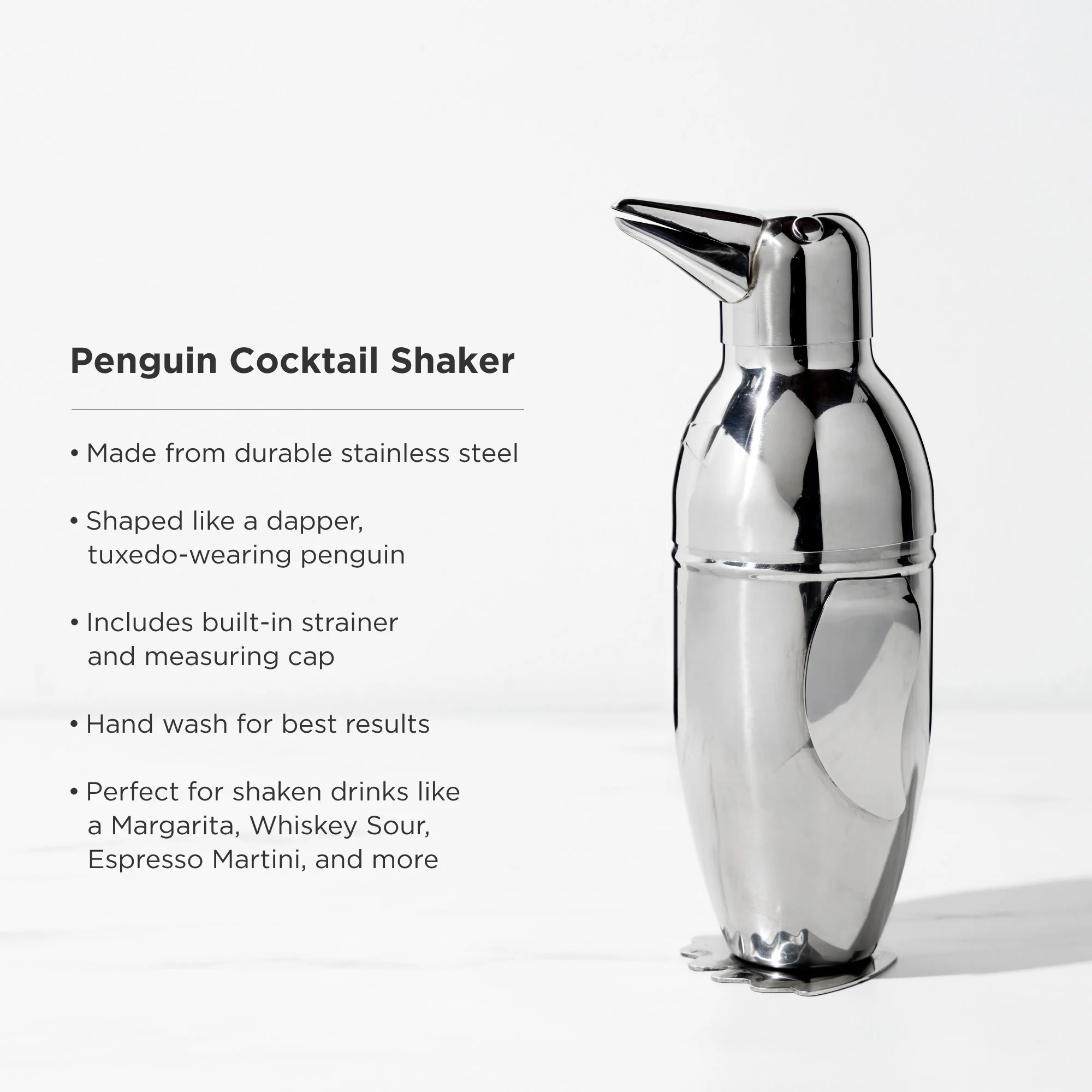 Irving Stainless Steel Penguin Cocktail Shaker - Image 5