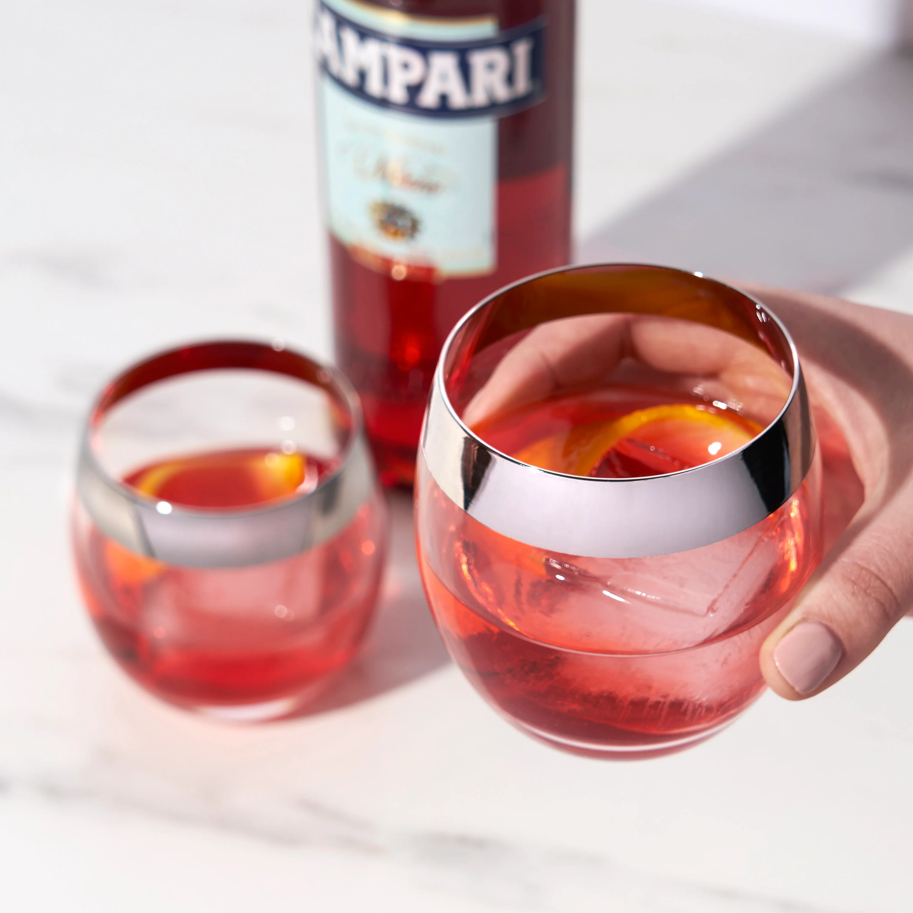 Irving Chrome-Rimmed Crystal Tumblers Set of 2 - Image 3