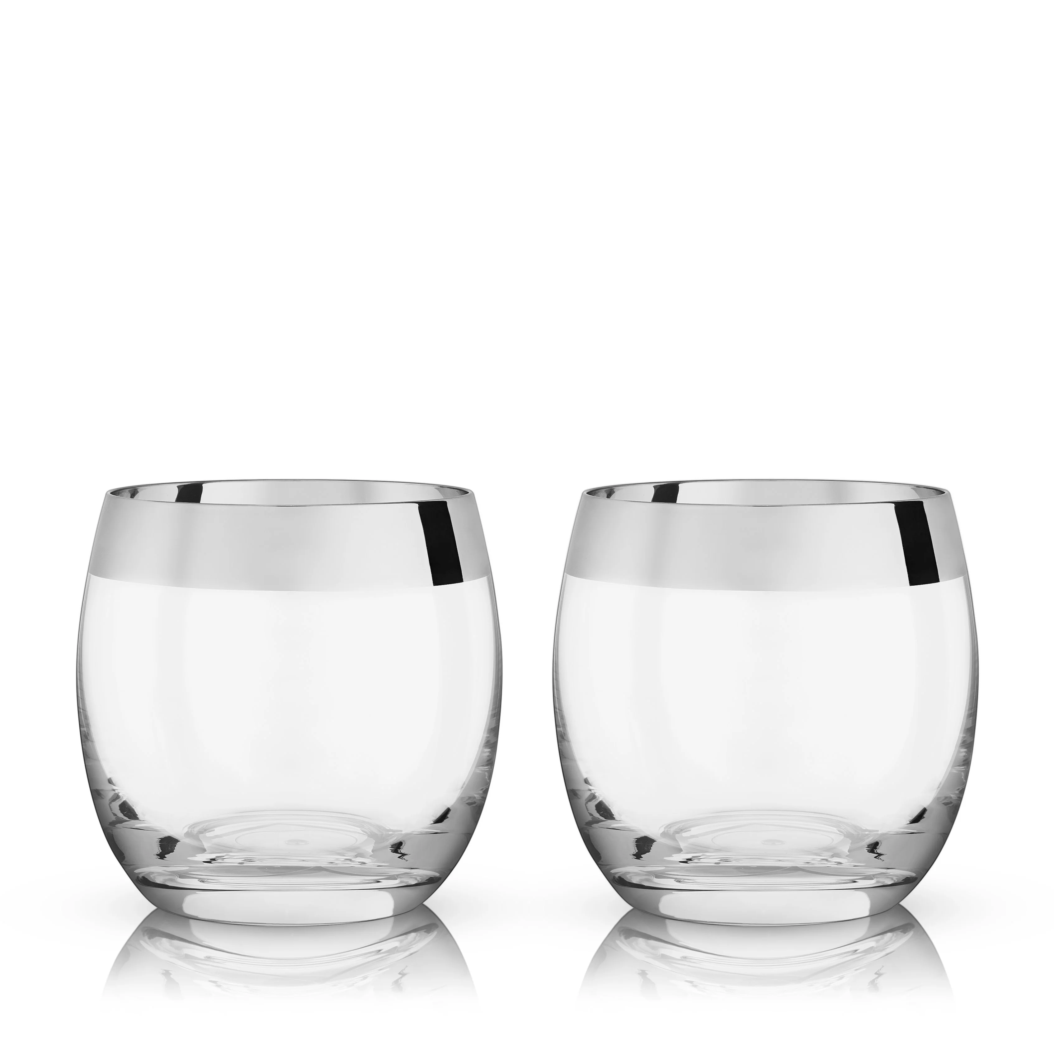 Irving Chrome-Rimmed Crystal Tumblers Set of 2 - Image 4