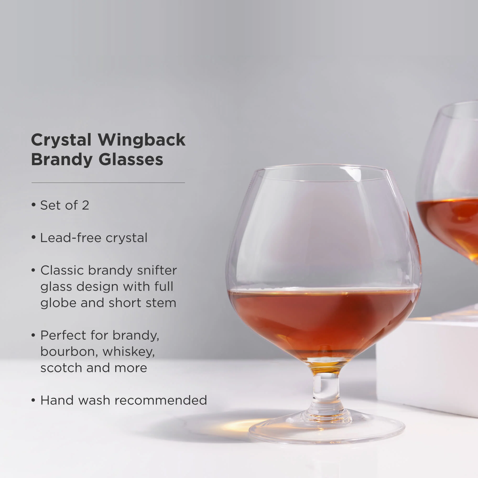 Raye Crystal Wingback Brandy Glasses Set of 2 - Image 5