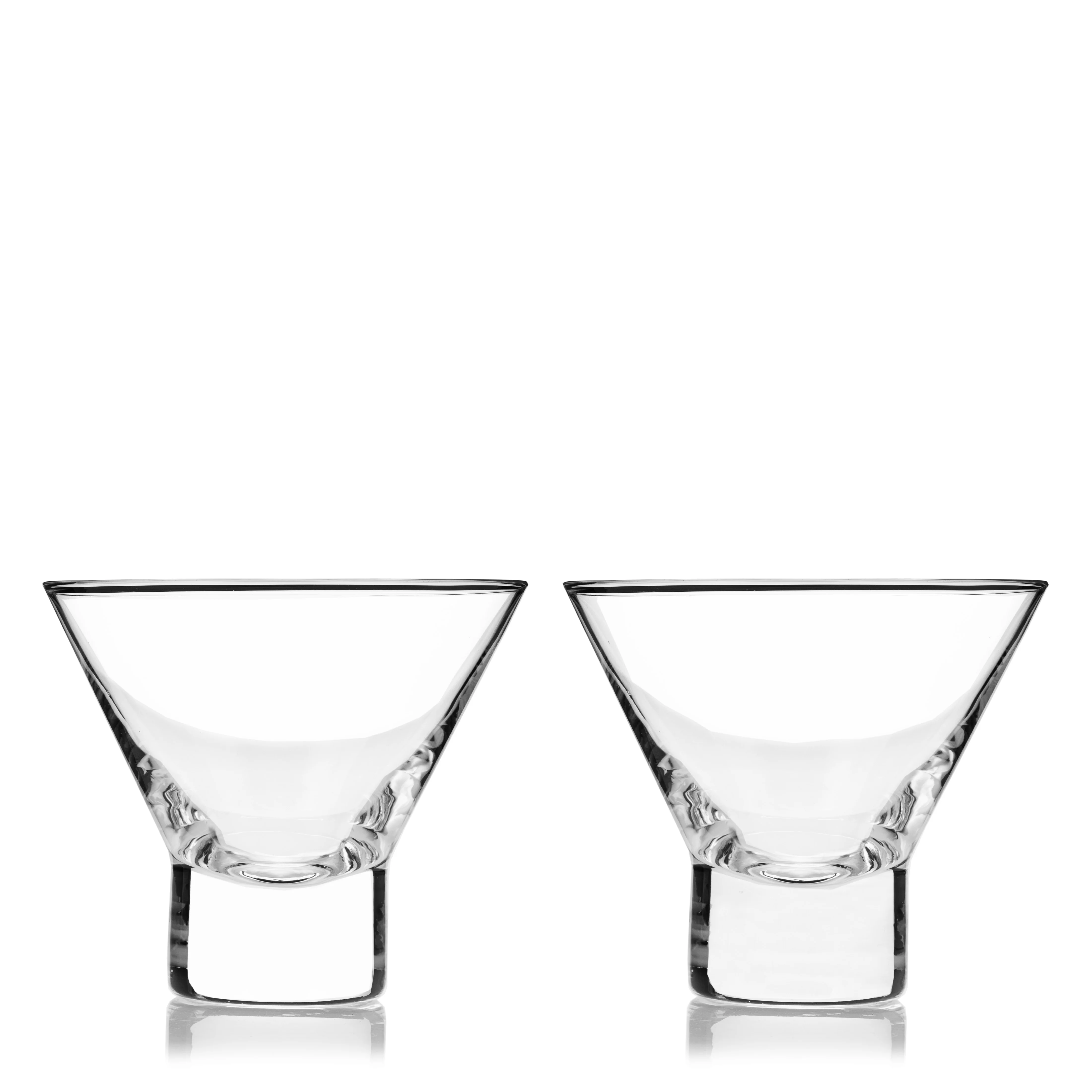Raye Heavy Base Crystal Stemless Martini Glasses Set of 2 - Image 4