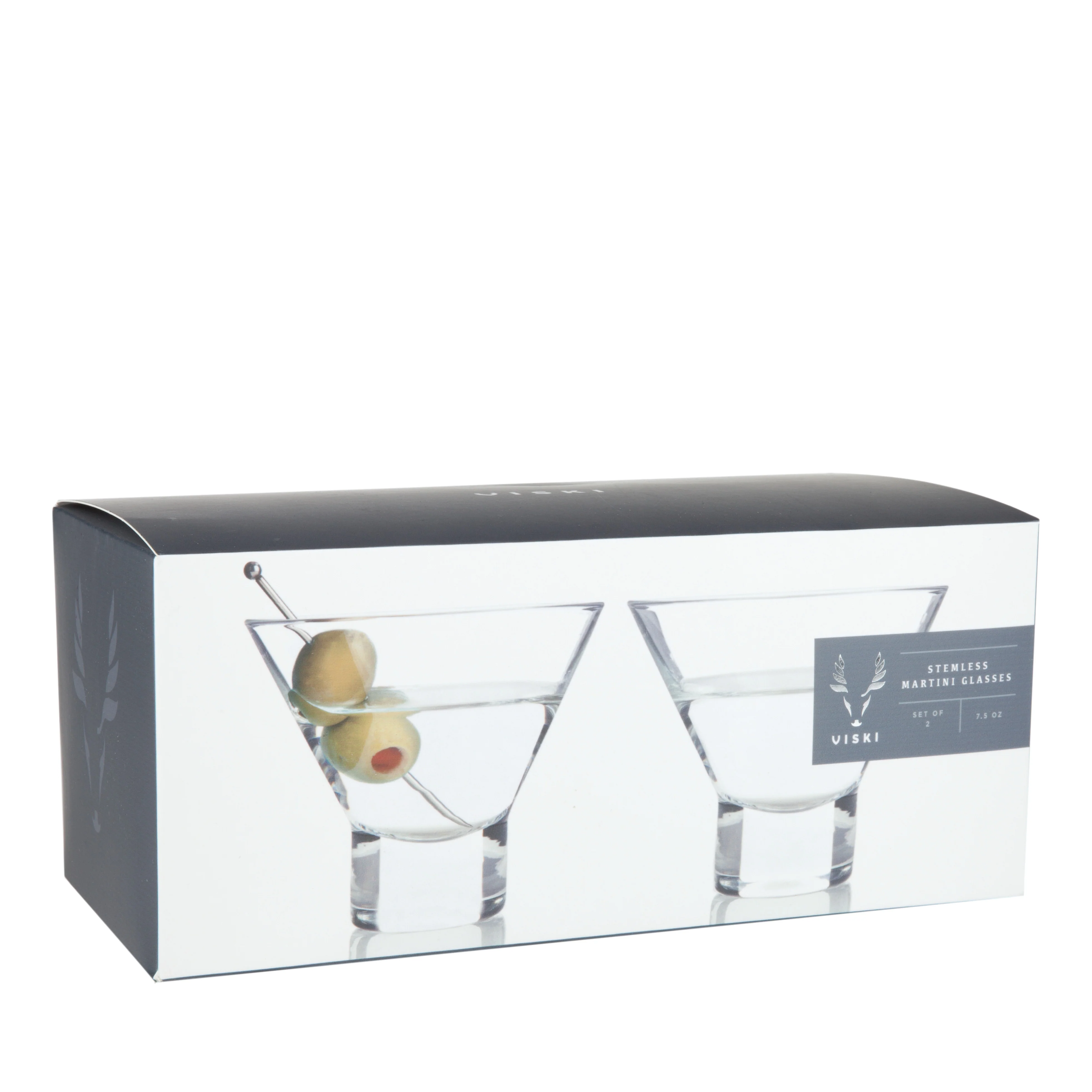 Raye Heavy Base Crystal Stemless Martini Glasses Set of 2 - Image 7