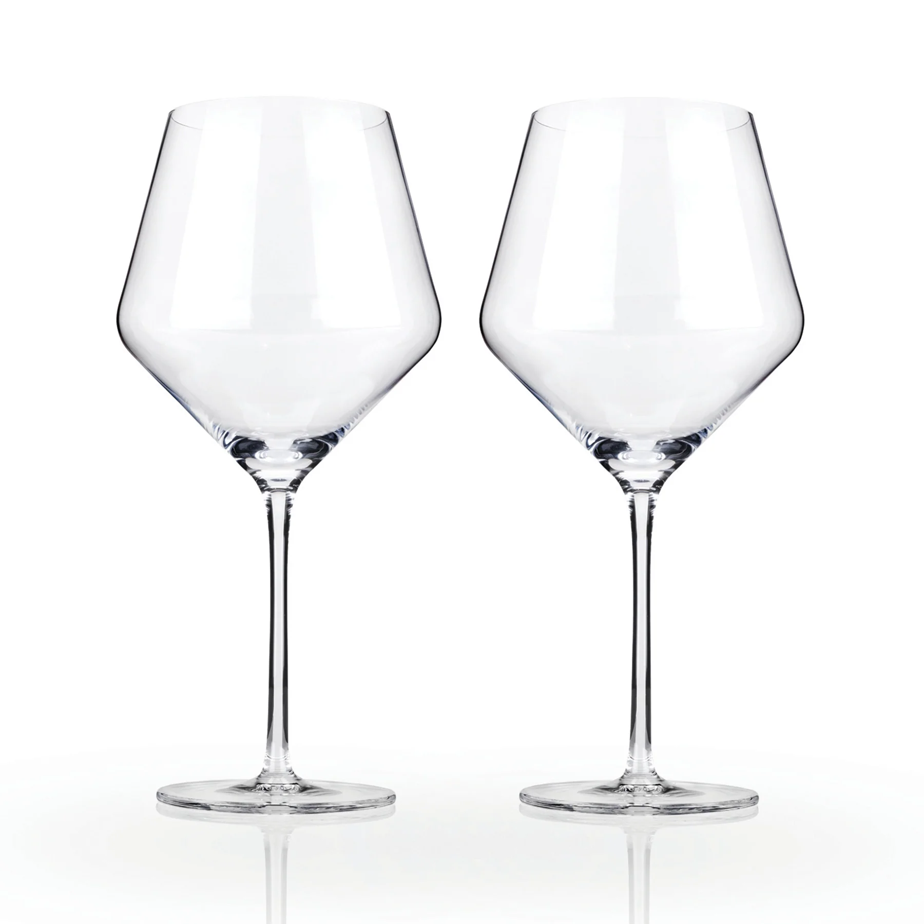 Raye Angled Crystal Burgundy Glasses Set of 2 - Image 4