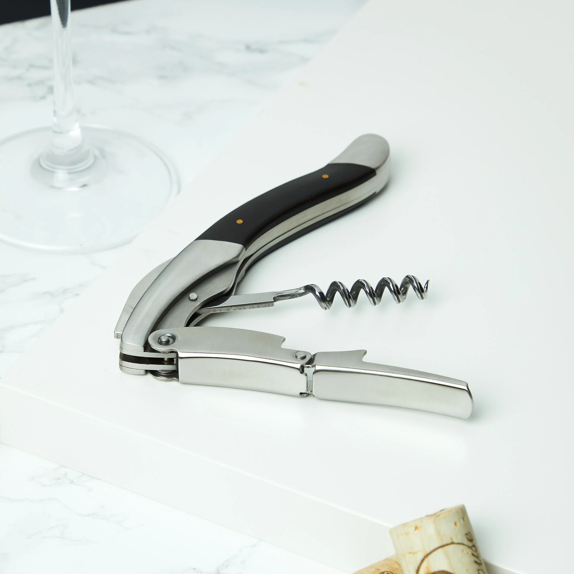 Admiral Heavyweight Corkscrew with Ebony Wood Handle - Image 3