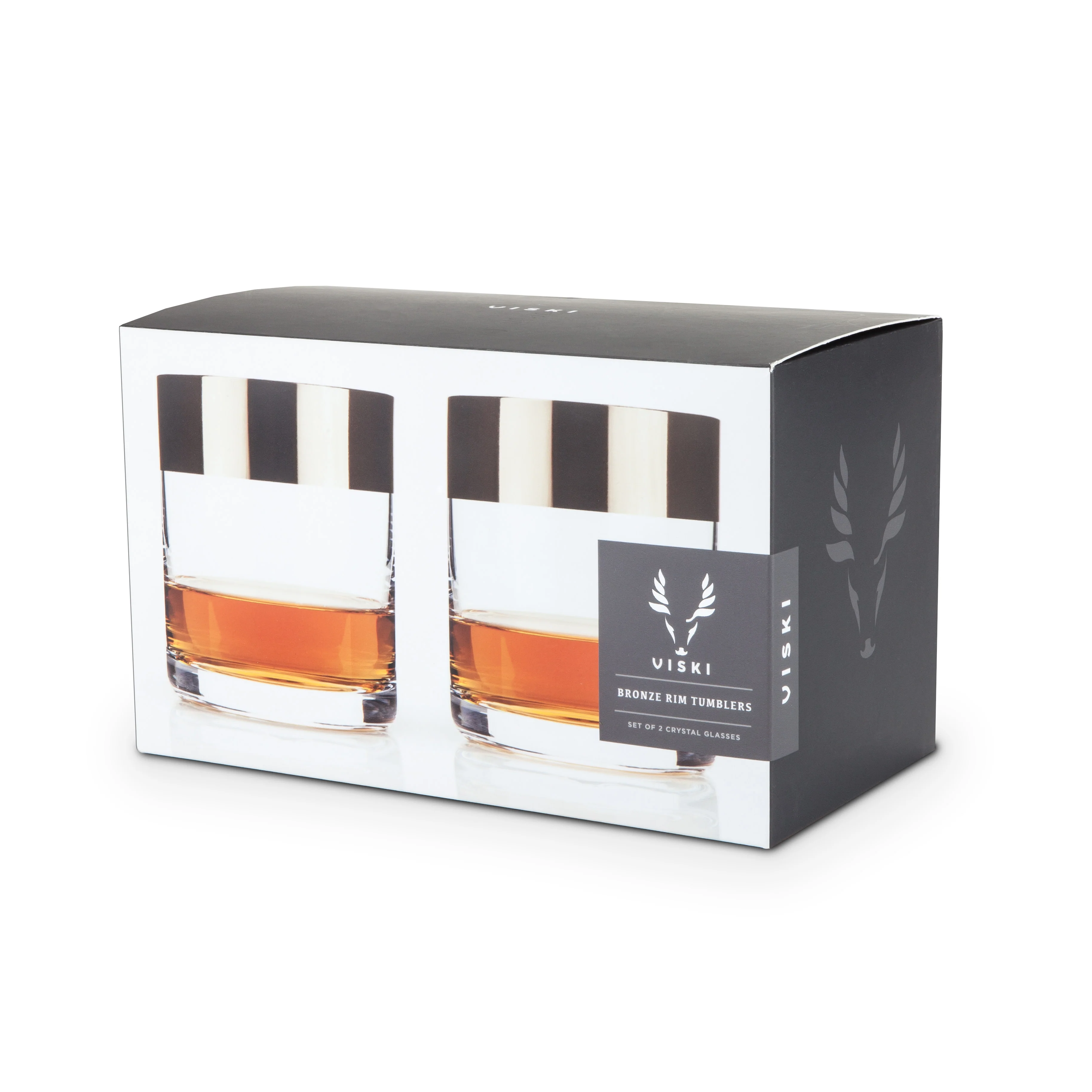 Irving Bronze-Rimmed Crystal Tumblers Set of 2 - Image 7