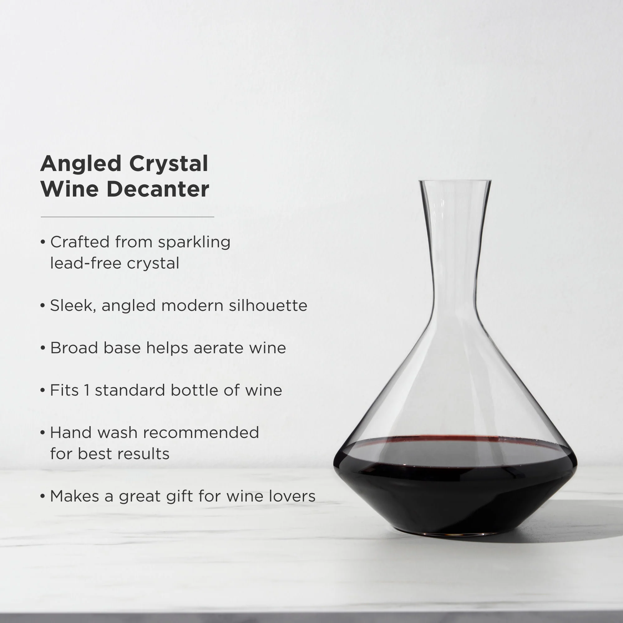 Raye Angled Crystal Wine Decanter - Image 5