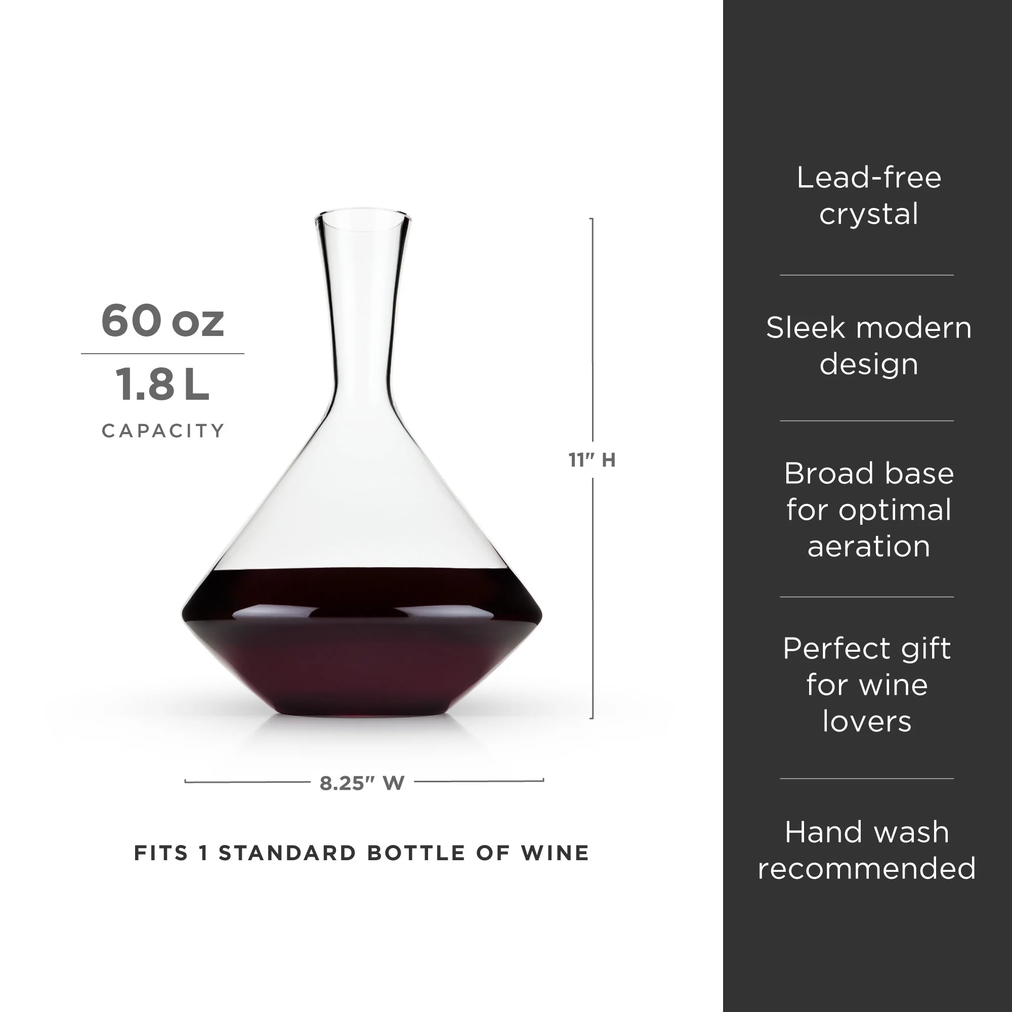 Raye Angled Crystal Wine Decanter - Image 6