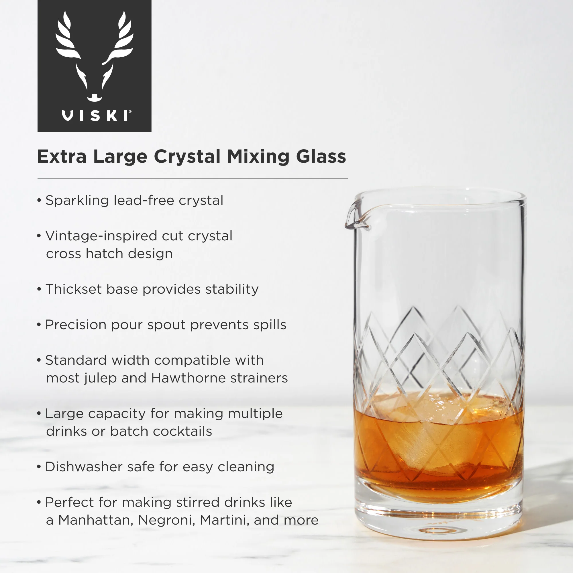 Professional Extra Large Crystal Mixing Glass - Image 4
