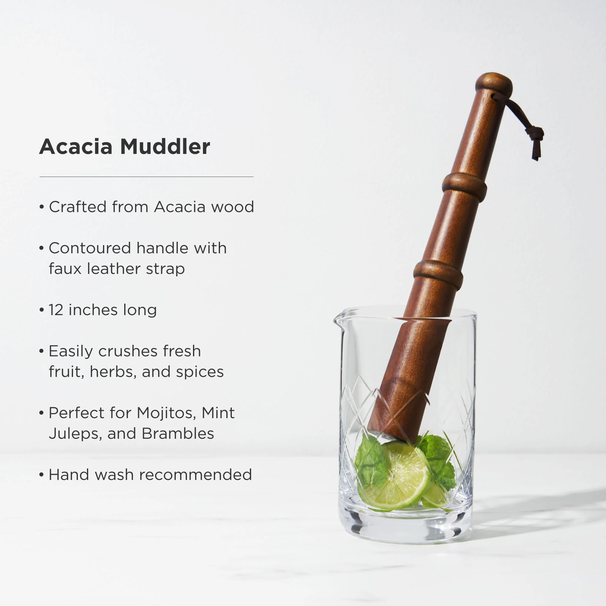 Professional 12" Acacia Wood Muddler - Image 5