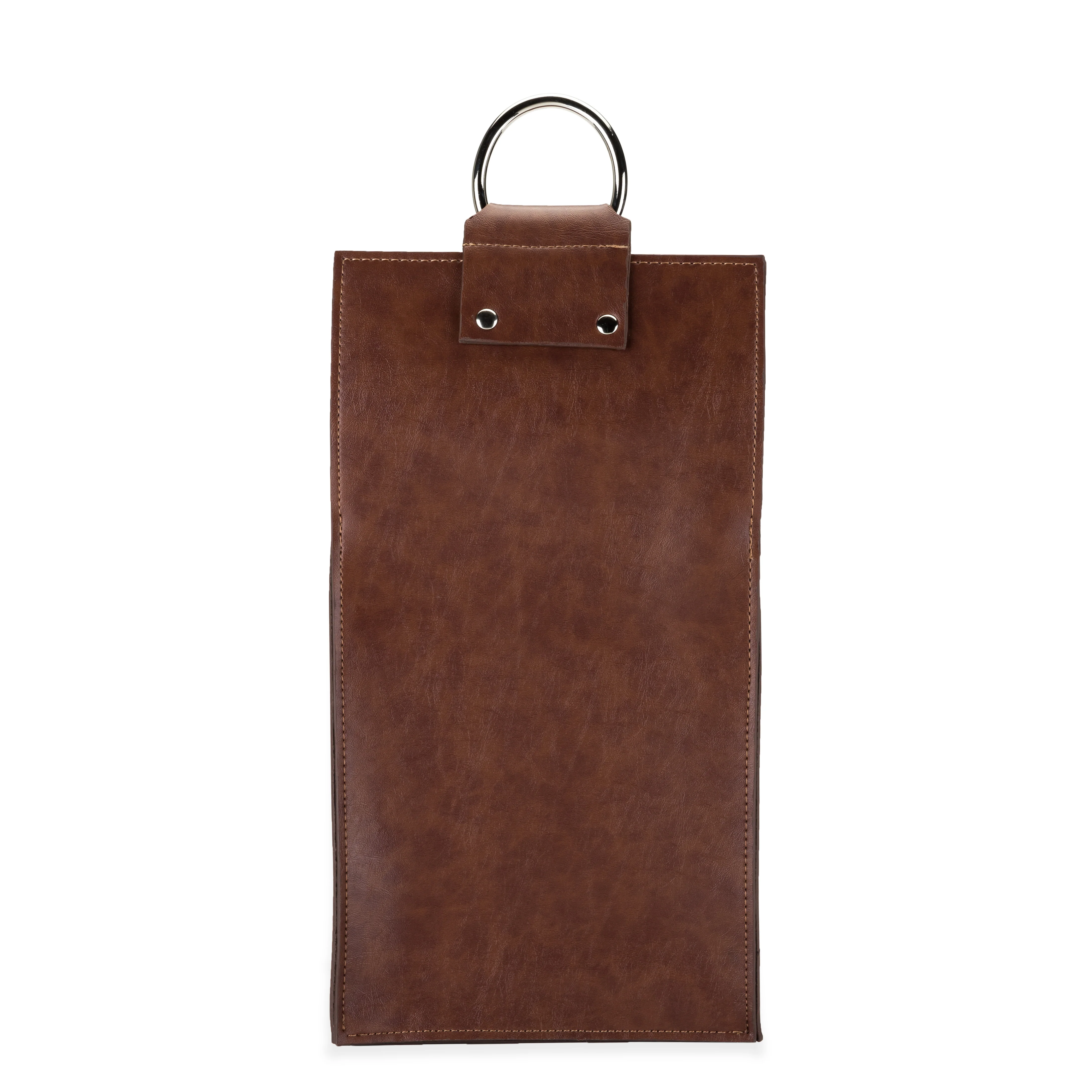 Faux Leather Double-Bottle Wine Tote - Image 4