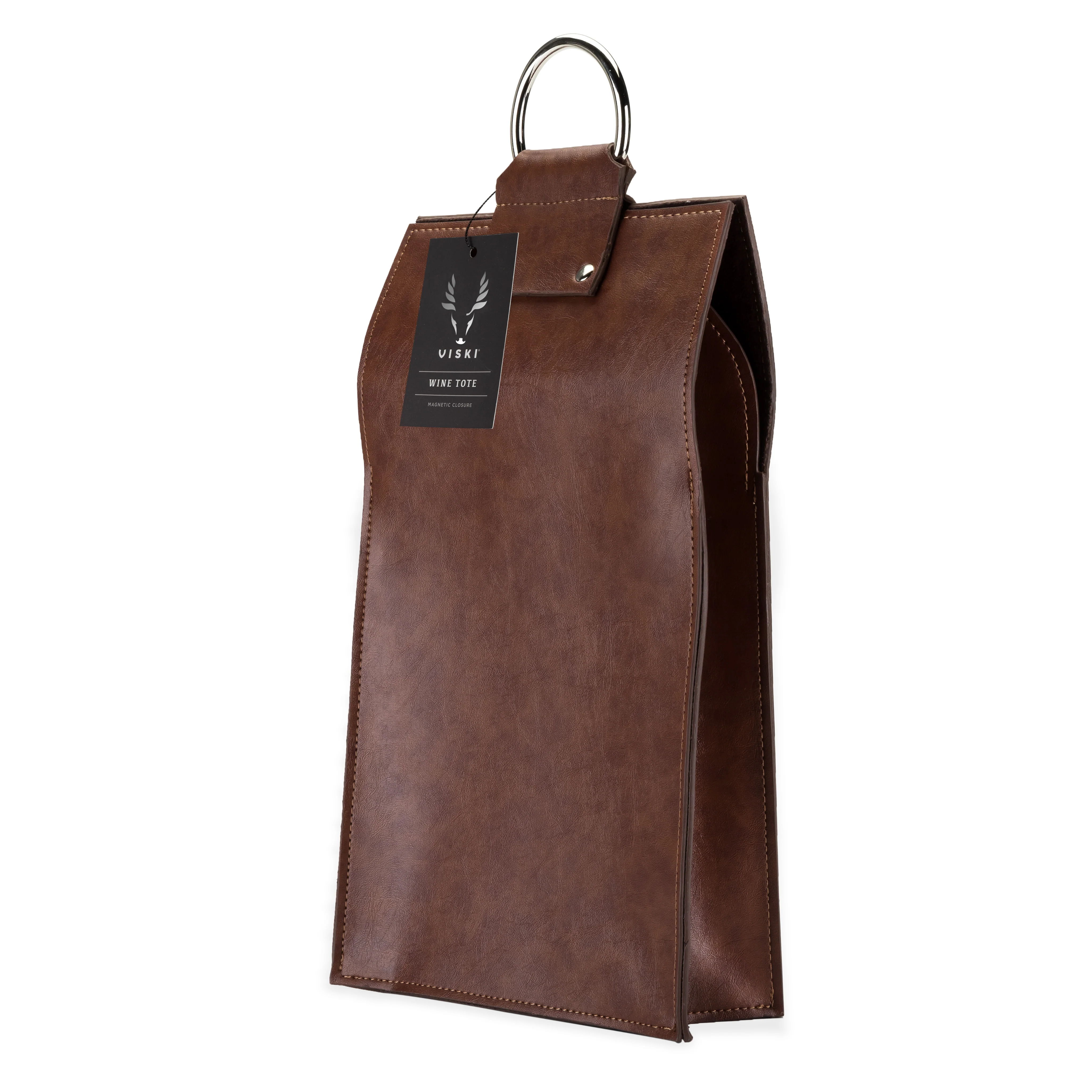 Faux Leather Double-Bottle Wine Tote - Image 5