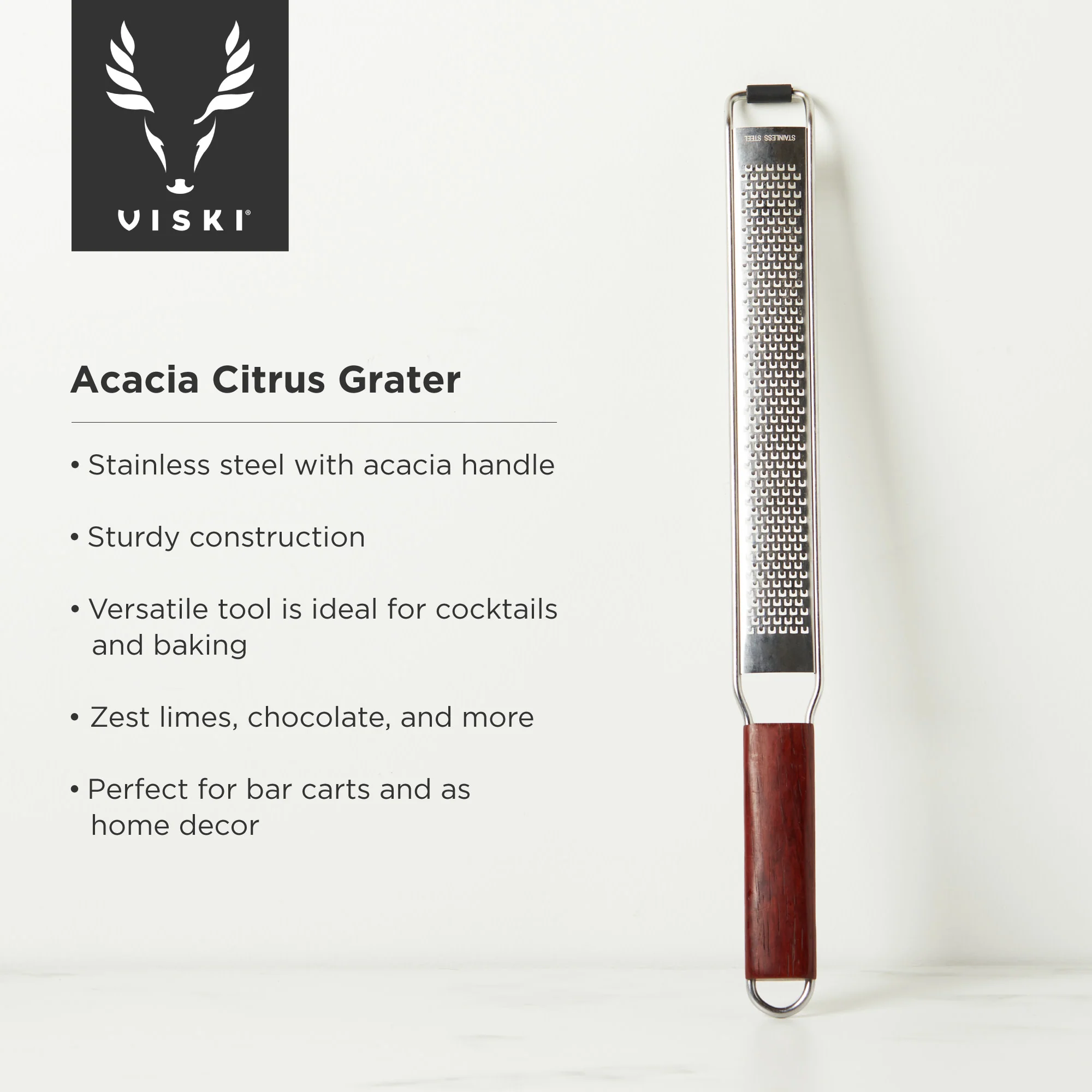 Professional Citrus Grater with Acacia Wood Handle - Image 4