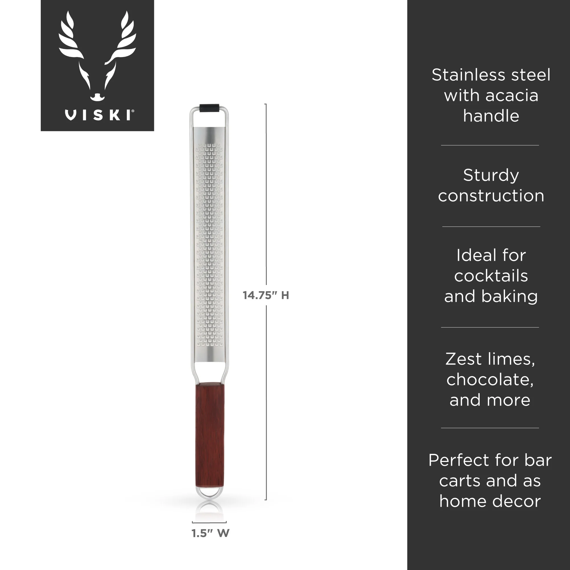 Professional Citrus Grater with Acacia Wood Handle - Image 5