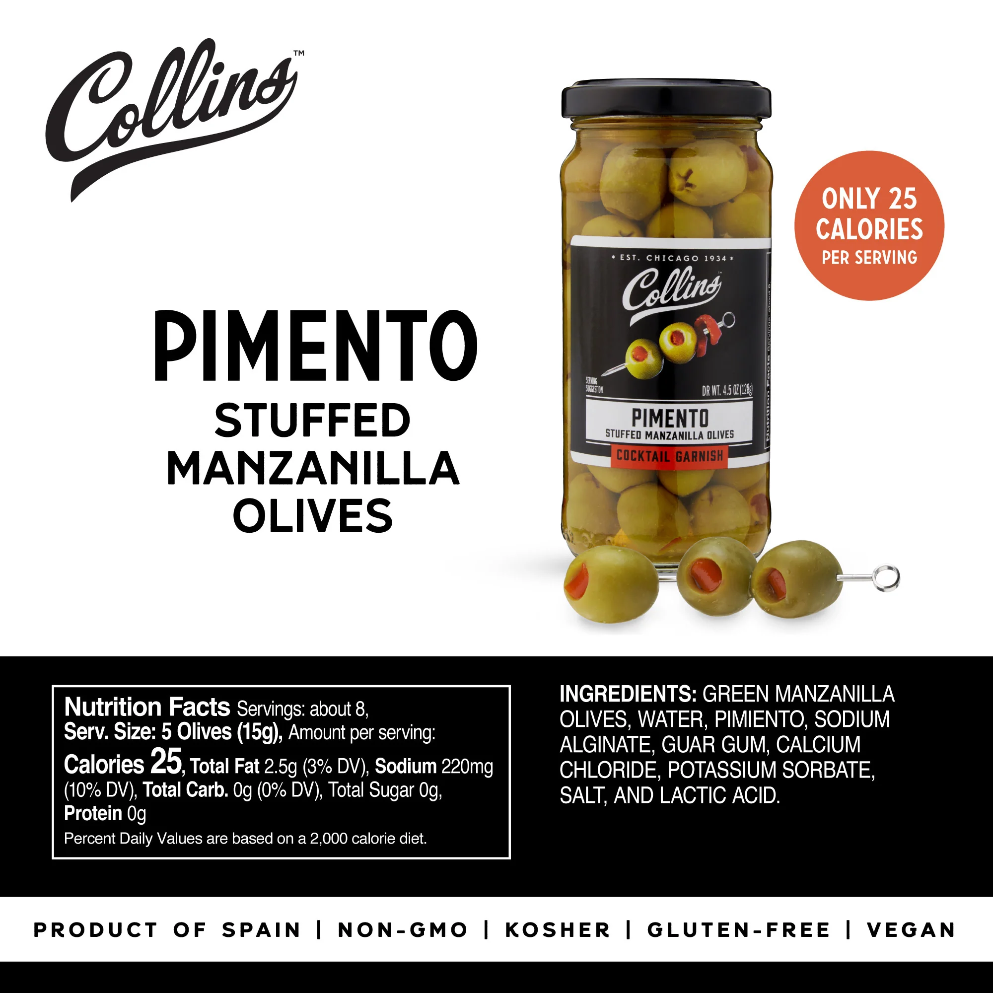 Manzanilla Martini Pimento Olives 5 oz - Image 5